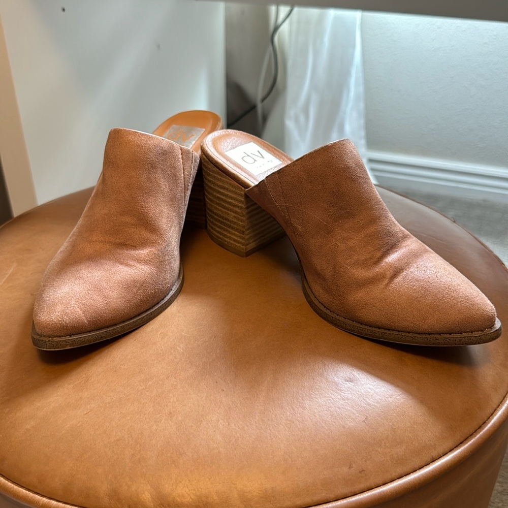 Camel suede mules by dolce vita. Size 7.